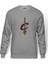 Basketbol Logo Amblem Baskılı Gri Erkek Örme Sweatshirt Uzun Kol 1