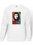Che Guevara Revolution Baskılı Beyaz Erkek Örme Sweatshirt Uzun Kol 1