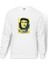 Che Guevara Revolutionary Ernesto Baskılı Beyaz Erkek Örme Sweatshirt Uzun Kol 1