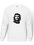 Che Guevara Baskılı Beyaz Erkek Örme Sweatshirt Uzun Kol 1