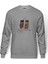Best Friend Heart Baskılı Gri Erkek Örme Sweatshirt Uzun Kol 1