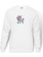 Çiçekçi Ile Mamachari Bisiklet Suluboya Resim Baskılı Beyaz Erkek Örme Sweatshirt Uzun Kol 1