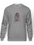 Billi E Eilish Karakalem Çizim Baskılı Gri Erkek Örme Sweatshirt Uzun Kol 1