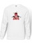 David Bowie Baskılı Beyaz Erkek Örme Sweatshirt Uzun Kol 1