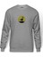 Black Cat In The Moon Baskılı Gri Erkek Örme Sweatshirt Uzun Kol 1