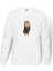 Deniz Aslanı Leopard Jaguar Felidae Aslanlar Baskılı Beyaz Erkek Örme Sweatshirt Uzun Kol 1