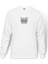Ele Bir Çelenk Çiçek Giymiş Kedi Baskılı Beyaz Erkek Örme Sweatshirt Uzun Kol 1