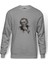 Bukowski Baskılı Gri Erkek Örme Sweatshirt Uzun Kol 1