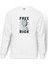 Free Rick Baskılı Beyaz Erkek Örme Sweatshirt Uzun Kol 1