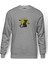 Cat On The Moon Baskılı Gri Erkek Örme Sweatshirt Uzun Kol 1