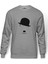 Chaplin Comic Charlıe Chaplın Baskılı Gri Erkek Örme Sweatshirt Uzun Kol 1
