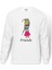 Friends Kalpli Kızlar Friends Baskılı Beyaz Erkek Örme Sweatshirt Uzun Kol 1