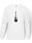 Gibson Les Paul Wallpaper Slash Metal Baskılı Beyaz Erkek Örme Sweatshirt Uzun Kol 1