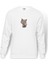 Gri Kedi Illüstrasyon Siyam Kedisi Kitten Baskılı Beyaz Erkek Örme Sweatshirt Uzun Kol 1