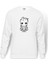 Groot Pattern Logo Çizim Baskılı Beyaz Erkek Örme Sweatshirt Uzun Kol 1