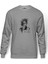 Franz Kafka Baskılı Gri Erkek Örme Sweatshirt Uzun Kol 1