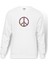 Kiss Peace Symbols Love Peace T Baskılı Beyaz Erkek Örme Sweatshirt Uzun Kol 1