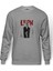 Leon Mathilda Retro Movie Baskılı Gri Erkek Örme Sweatshirt Uzun Kol 1