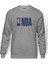 Nba Logoman Word Baskılı Gri Erkek Örme Sweatshirt Uzun Kol 1