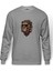 Old Skull Leon Aslan Baskılı Gri Erkek Örme Sweatshirt Uzun Kol 1