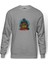 Palmiye Ağaçları Malibu Soyut Alacakaranlıkta Ada Baskılı Gri Erkek Örme Sweatshirt Uzun Kol 1