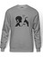 Pisces Baskılı Gri Erkek Örme Sweatshirt Uzun Kol 1