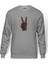 Savaş Değil Barış Işareti Seviyorum 1960'Larda Baskılı Gri Erkek Örme Sweatshirt Uzun Kol 1