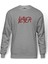 Slayer Logo Baskılı Gri Erkek Örme Sweatshirt Uzun Kol 1
