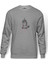 Unicorn Flower Baskılı Gri Erkek Örme Sweatshirt Uzun Kol 1