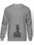 Zebra Potikare Zebra Ceket Ve Güneş Baskılı Gri Erkek Örme Sweatshirt Uzun Kol 1
