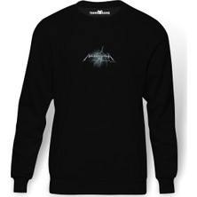 Tshirthane Metallica Snake Metal Rock Music Baskılı Siyah Erkek Örme Sweatshirt Uzun Kol