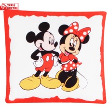 Hediyekanalı Mickey Mouse Minnie Mouse Puf Yastık Mickey Minnie Ahşap Kutulu Kupa Yılbaşı Hediyesi