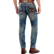 Cipo & Baxx CD493 Cep Işlemeli Zincirli Yırtık Erkek Kot Pantolon