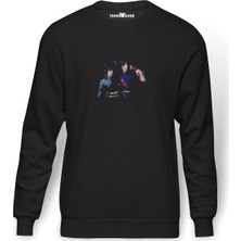 Tshirthane Anime Madara Baskılı Füme Erkek Örme Sweatshirt Uzun Kol