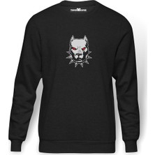 Tshirthane Pıtbulls Metal Rock Muzik Baskılı Füme Erkek Örme Sweatshirt Uzun Kol