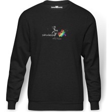 Tshirthane Pink Floyd In Clouds Wallpaper Band Baskılı Füme Erkek Örme Sweatshirt Uzun Kol