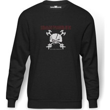 Tshirthane Iron Maiden Baskılı Füme Erkek Örme Sweatshirt Uzun Kol