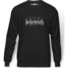 Tshirthane Behemoth Abyssus Abyssum Invocat  Baskılı Füme Erkek Örme Sweatshirt Uzun Kol