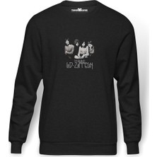 Tshirthane LED Zeppelin Grub Metal Rock Music Baskılı Füme Erkek Örme Sweatshirt Uzun Kol