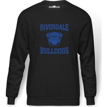 Tshirthane Riverdale Riverdale Bulldogs Logo  Baskılı Füme Erkek Örme Sweatshirt Uzun Kol