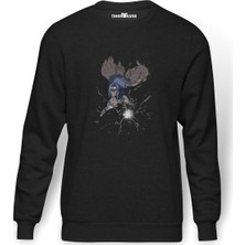 Tshirthane Sasuke Uchıha Curse Mark  Baskılı Füme Erkek Örme Sweatshirt Uzun Kol