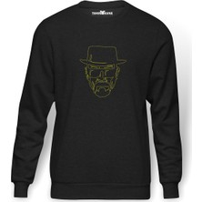 Tshirthane Silhouette Walter White Baskılı Füme Erkek Örme Sweatshirt Uzun Kol