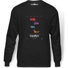 Tshirthane Teenage Mutant Ninja Turtles 2017  Baskılı Füme Erkek Örme Sweatshirt Uzun Kol