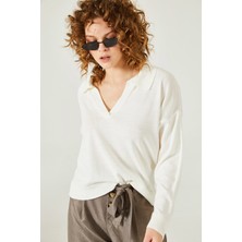 Oshebu Polo Yaka Oversize Triko Kazak