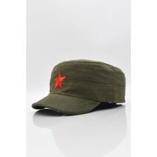 Külah Erkek Castro Şapka Yıldızlı Fidel Castro Kep-Haki