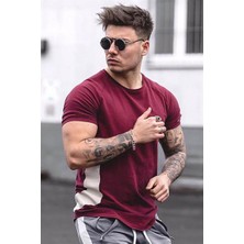 Madmext Reklam Kol Bordo T-Shirt 4102