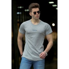 Madmext Basic Gri Erkek T-Shirt 4516
