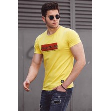 Madmext Madmext Baskılı Sarı Erkek T-Shirt 4589