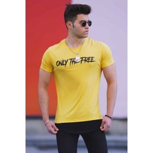 Madmext Sarı Baskılı Erkek T-Shirt 4597