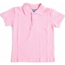 Alm Pembe Kısa Kol 6-16 Yaş Okul Çocuk Lakos /T-shirt - 80238-Pembe